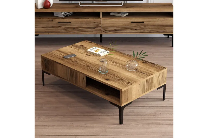 Bauksa Soffbord 105x32,6x105 cm - Brun - Möbler - Bord