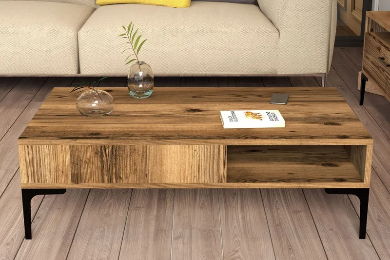 Bauksa Soffbord 105x32,6x105 cm - Brun - Möbler - Bord