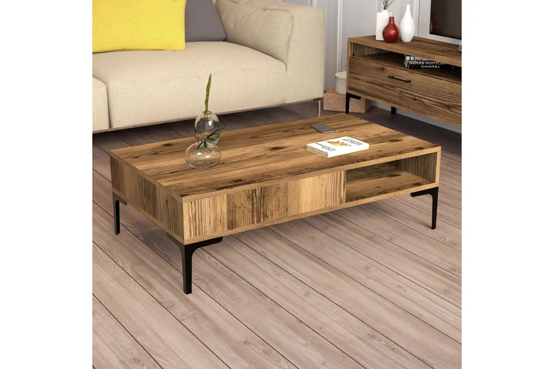 Bauksa Soffbord 105x32,6x105 cm - Brun - Möbler - Bord