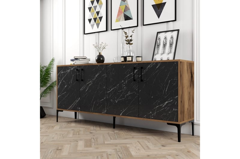 BAYRAMPASA Avlastningsbord 180 cm Valnöt/Svart - Möbler - Bord