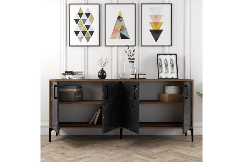 BAYRAMPASA Avlastningsbord 180 cm Valnöt/Svart - Möbler - Bord