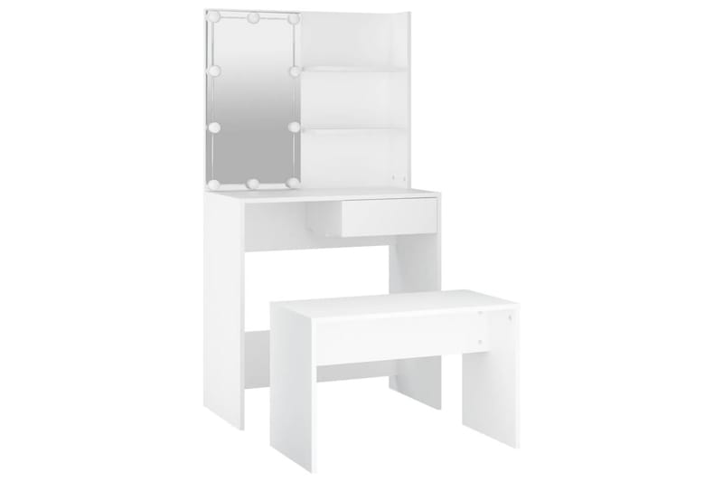 beBasic Sminkbord LED vit konstruerat trä - Möbler - Bord