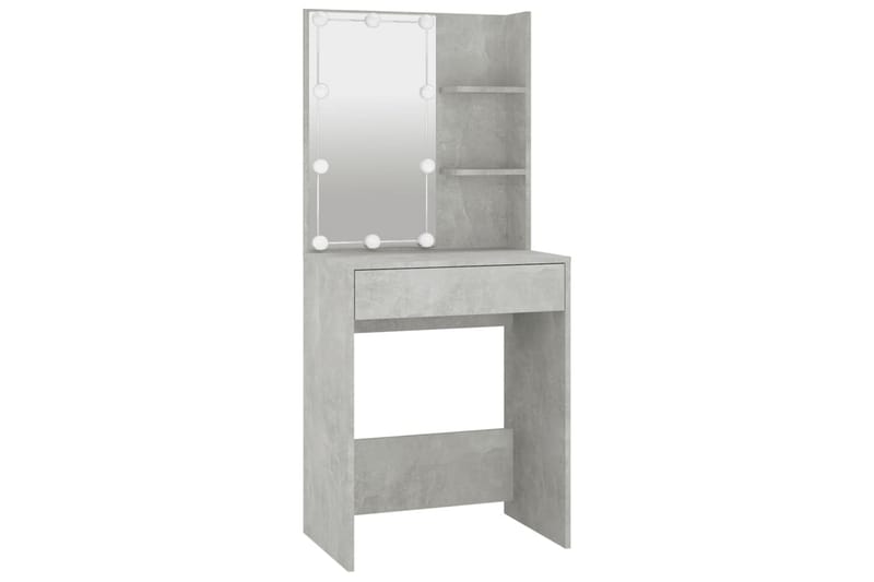 beBasic Sminkbord med LED betonggrå 60x40x140 cm - Möbler - Bord