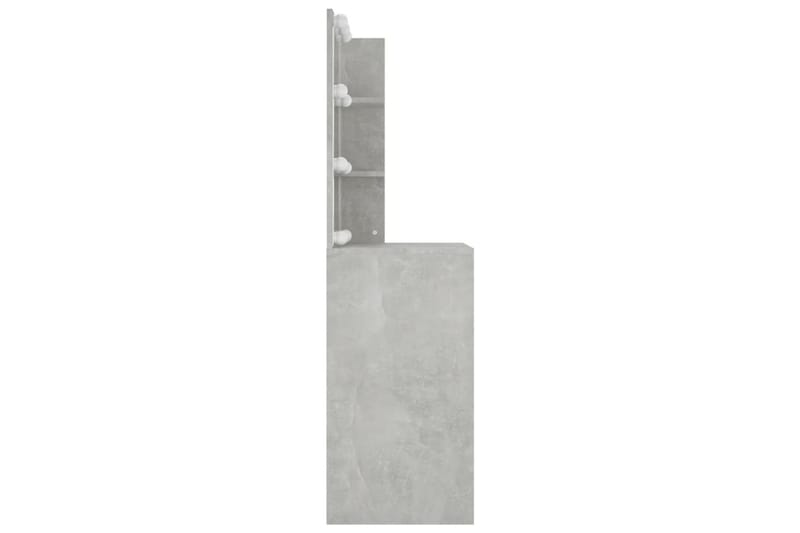 beBasic Sminkbord med LED betonggrå 60x40x140 cm - Möbler - Bord