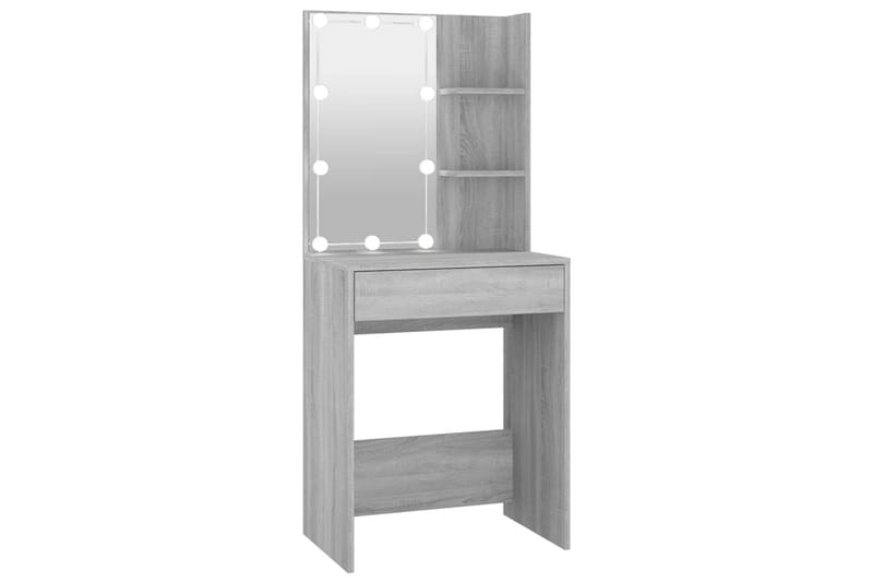 beBasic Sminkbord med LED grå sonoma 60x40x140 cm - Möbler - Bord