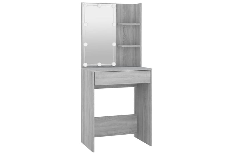 beBasic Sminkbord med LED grå sonoma 60x40x140 cm - Möbler - Bord