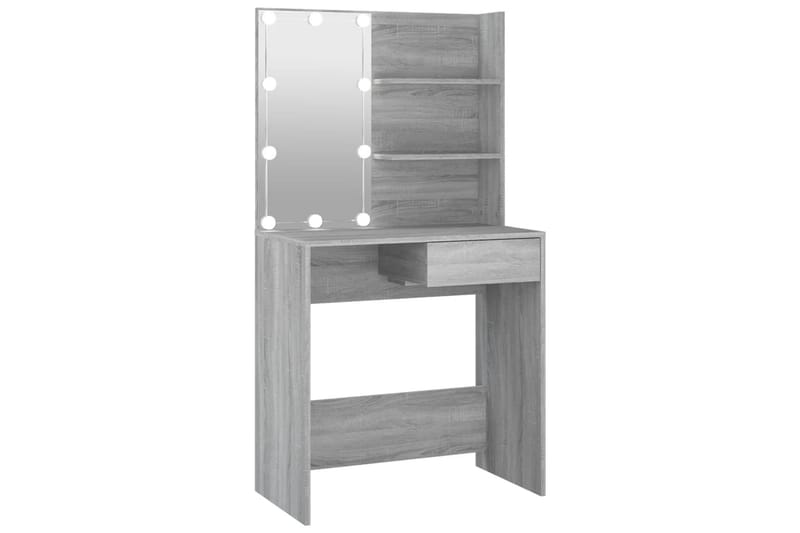 beBasic Sminkbord med LED grå sonoma 74,5x40x141 cm - Möbler - Bord