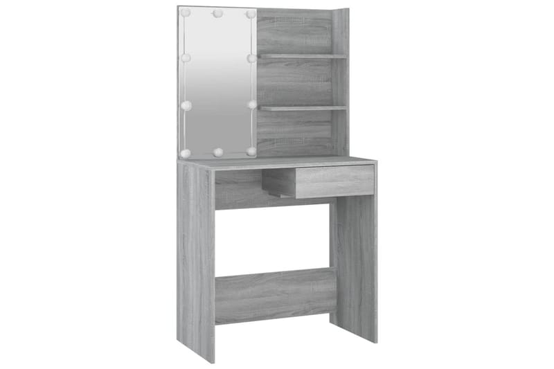 beBasic Sminkbord med LED grå sonoma 74,5x40x141 cm - Möbler - Bord