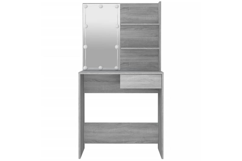 beBasic Sminkbord med LED grå sonoma 74,5x40x141 cm - Möbler - Bord