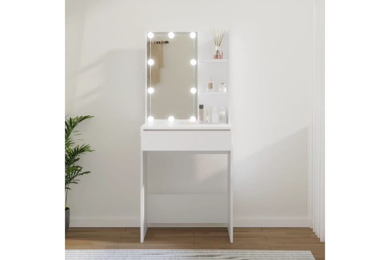beBasic Sminkbord med LED vit 60x40x140 cm - Möbler - Bord