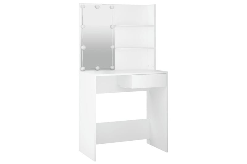 beBasic Sminkbord med LED vit 74,5x40x141 cm - Bord - Sminkbord