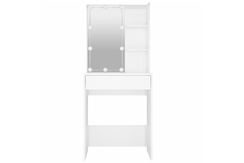 beBasic Sminkbord med LED vit högglans 60x40x140 cm - Möbler - Bord