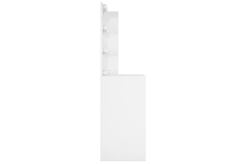 beBasic Sminkbord med LED vit högglans 60x40x140 cm - Möbler - Bord