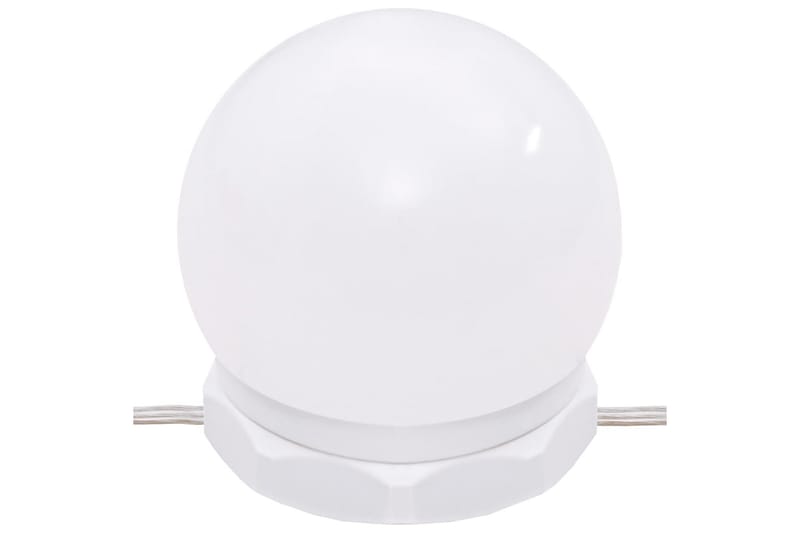 beBasic Sminkbord med LED vit högglans 74,5x40x141 cm - Möbler - Bord