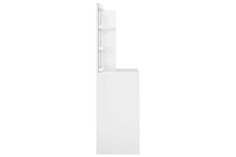 beBasic Sminkbord med LED vit högglans 74,5x40x141 cm - Bord - Sminkbord