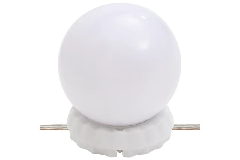beBasic Sminkbord med spegel LED vit massiv furu - Möbler - Bord