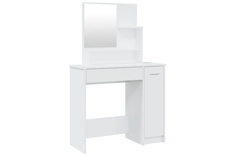 beBasic Sminkbord med spegel vit högglans 86,5x35x136 cm - Möbler - Bord