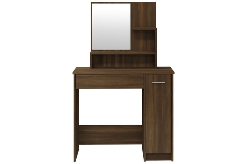 beBasic Sminkbord set brun ek 86,5x35x136 cm - Möbler - Bord