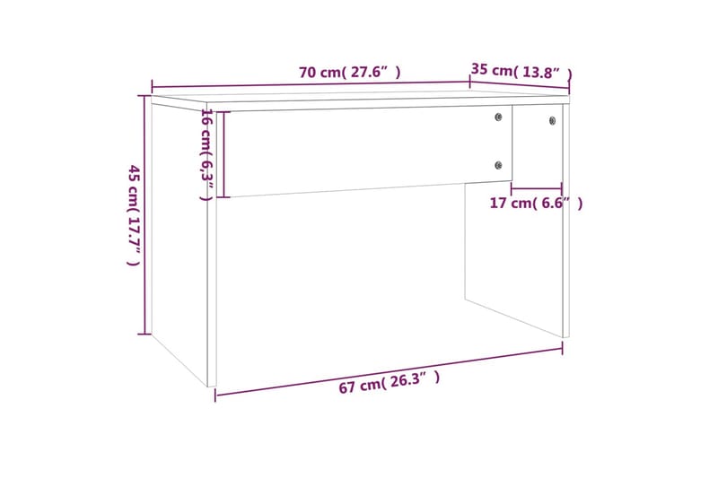 beBasic Sminkbord set vit 74,5x40x141 cm - Möbler - Bord