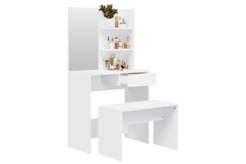 beBasic Sminkbord set vit 74,5x40x141 cm - Möbler - Bord
