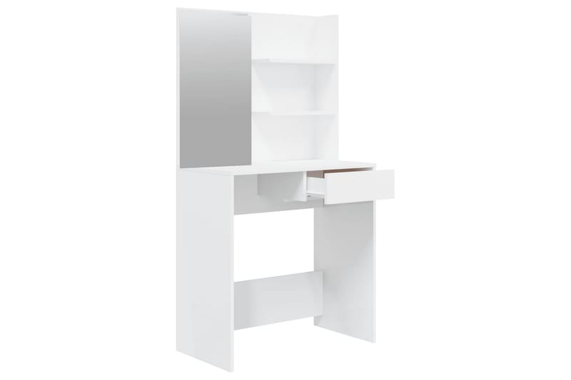 beBasic Sminkbord set vit högglans 74,5x40x141 cm - Möbler - Bord