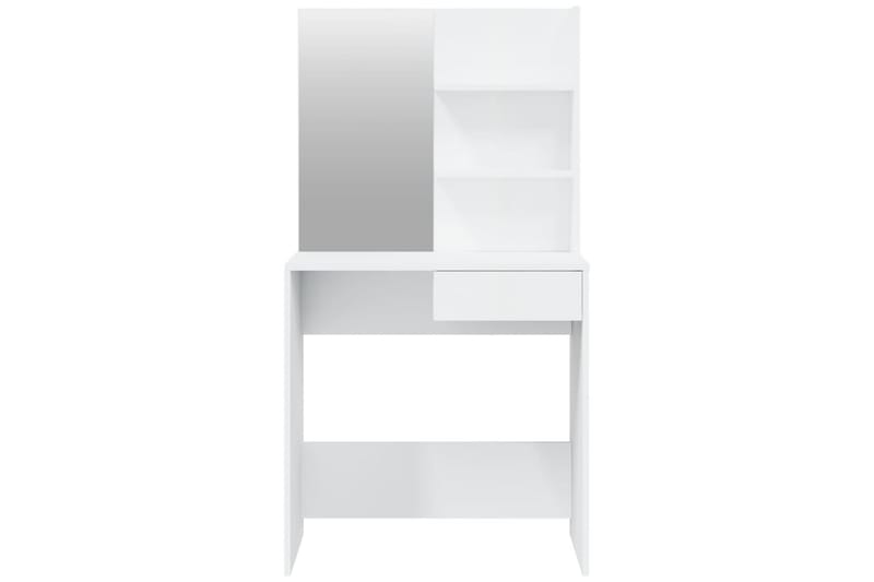 beBasic Sminkbord set vit högglans 74,5x40x141 cm - Möbler - Bord