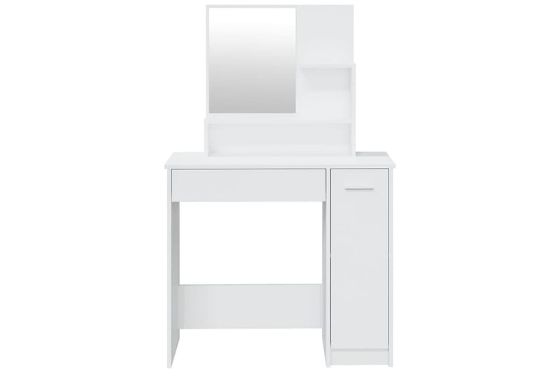 beBasic Sminkbord set vit högglans 86,5x35x136 cm - Möbler - Bord