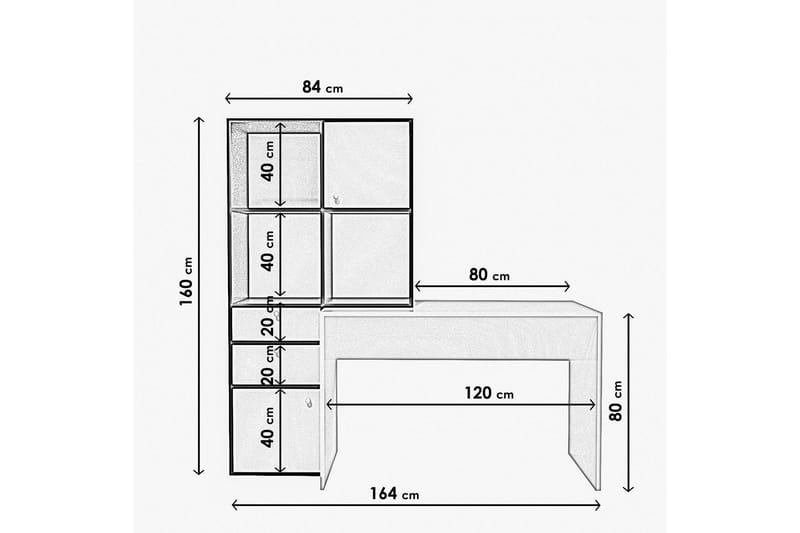 BELGIN Skrivbord 164x160x164 cm Vit - Möbler - Bord