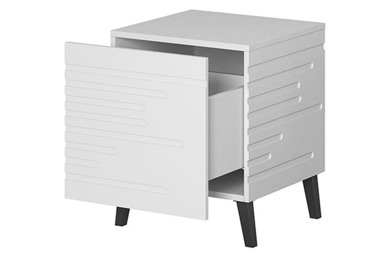 BOGACS Sängbord 44 cm Matt Vit/Svart - Möbler - Bord