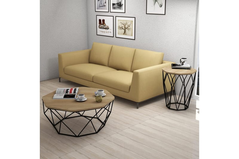 Bojana Sidobord Runt 46 cm - Natur/Svart - Möbler - Bord