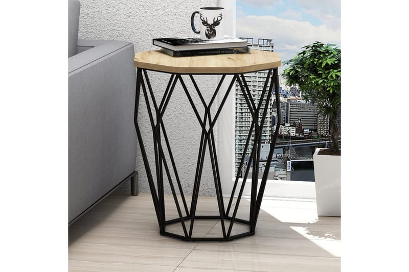 Bojana Sidobord Runt 46 cm - Natur/Svart - Möbler - Bord