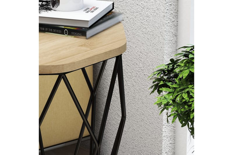 Bojana Sidobord Runt 46 cm - Natur/Svart - Möbler - Bord