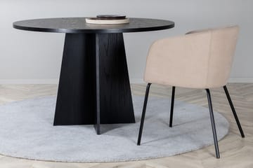 Bootcut Runt Matbord 110 cm med Trä- och Valnötsutseende - Svart - Möbler - Bord