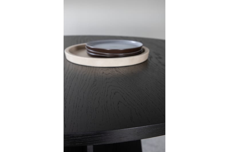Bootcut Runt Matbord 110 cm med Trä- och Valnötsutseende - Svart - Möbler - Bord