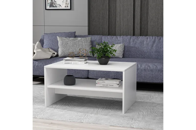 Bozdogan Soffbord 90x46,8x90 cm - Vit - Möbler - Bord