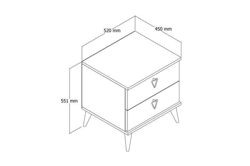 BRAKENS Sängbord 52 cm Vit - Sängbord - Bord