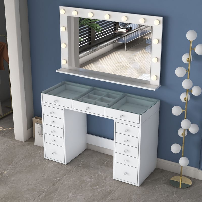 Bralen Sminkbord 120x79,8x44,5 cm - Vit - Möbler - Bord