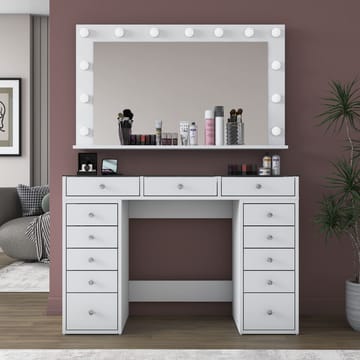 Bralen Sminkbord 120x79,8x44,5 cm - Vit - Möbler - Bord