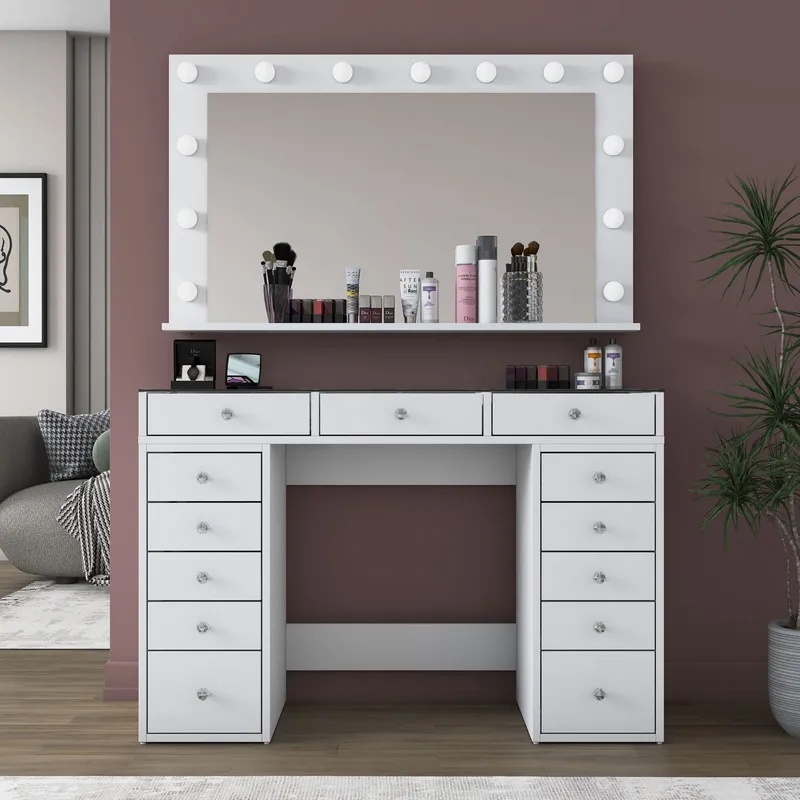 Bralen Sminkbord 120x79,8x44,5 cm - Vit - Möbler - Bord