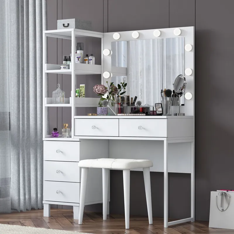 Bralen Sminkbord 120x79,8x44,5 cm - Vit - Möbler - Bord