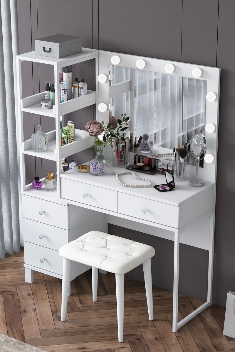 Bralen Sminkbord 120x79,8x44,5 cm - Vit - Möbler - Bord