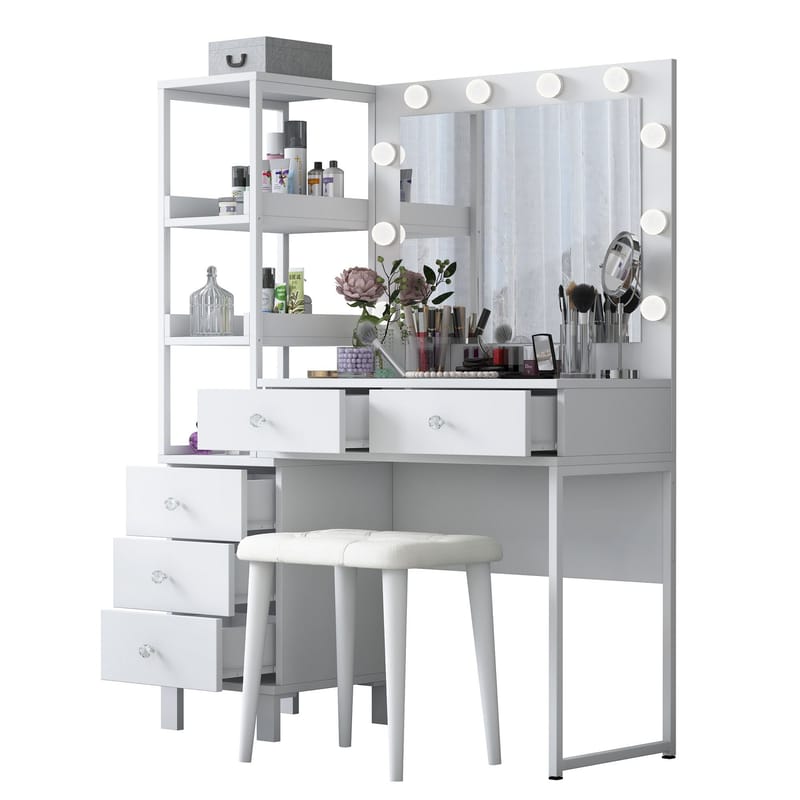 Bralen Sminkbord 120x79,8x44,5 cm - Vit - Möbler - Bord