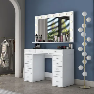 Bralen Sminkbord 120x79,8x44,5 cm - Vit - Möbler - Bord