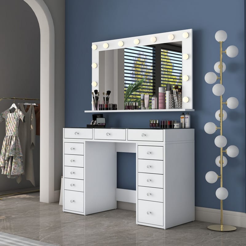 Bralen Sminkbord 120x79,8x44,5 cm - Vit - Möbler - Bord
