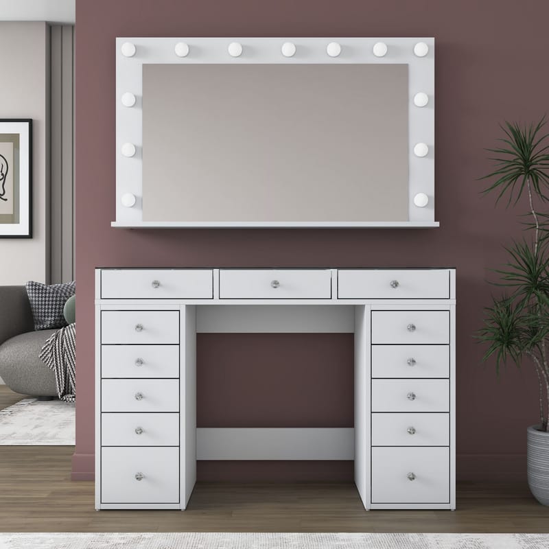 Bralen Sminkbord 120x79,8x44,5 cm - Vit - Möbler - Bord