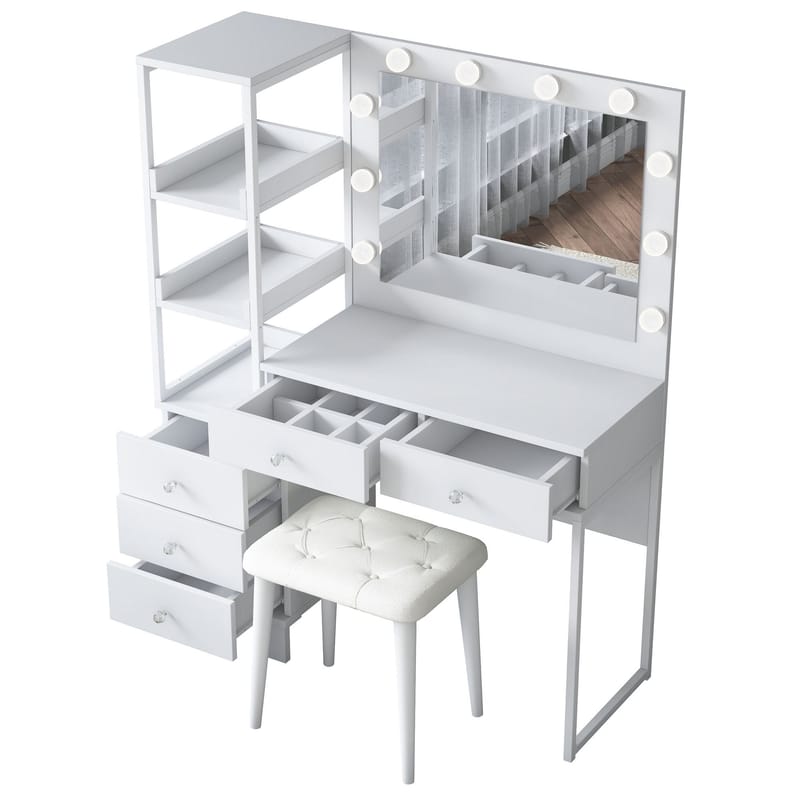 Bralen Sminkbord 120x79,8x44,5 cm - Vit - Möbler - Bord