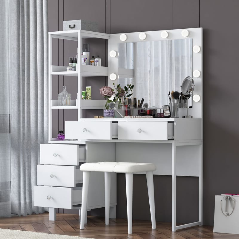 Bralen Sminkbord 120x79,8x44,5 cm - Vit - Möbler - Bord