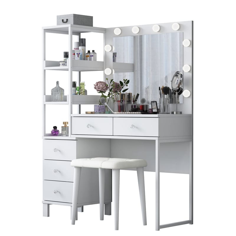 Bralen Sminkbord 120x79,8x44,5 cm - Vit - Möbler - Bord