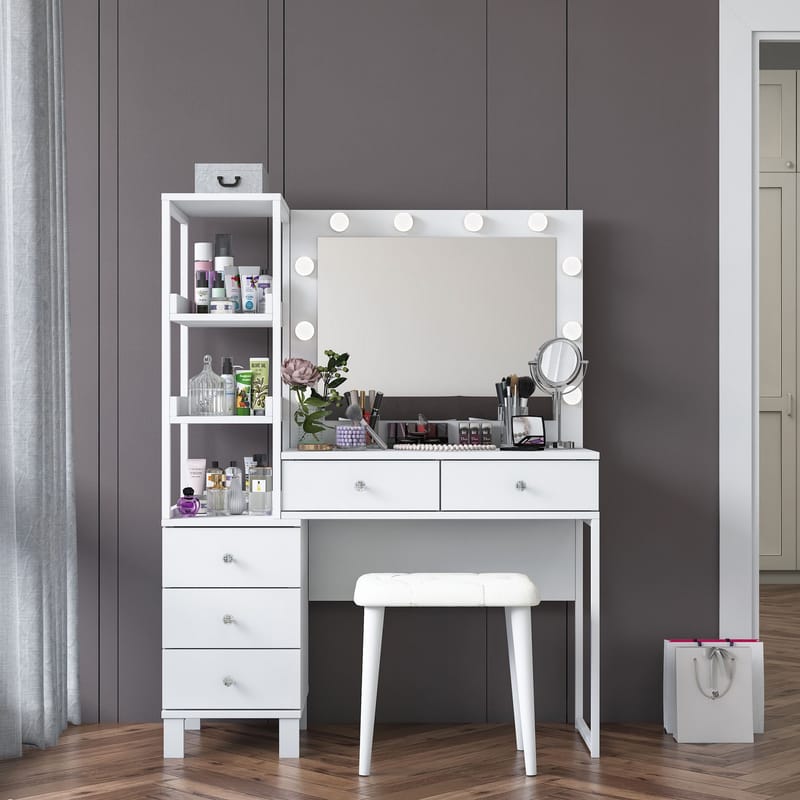Bralen Sminkbord 120x79,8x44,5 cm - Vit - Möbler - Bord