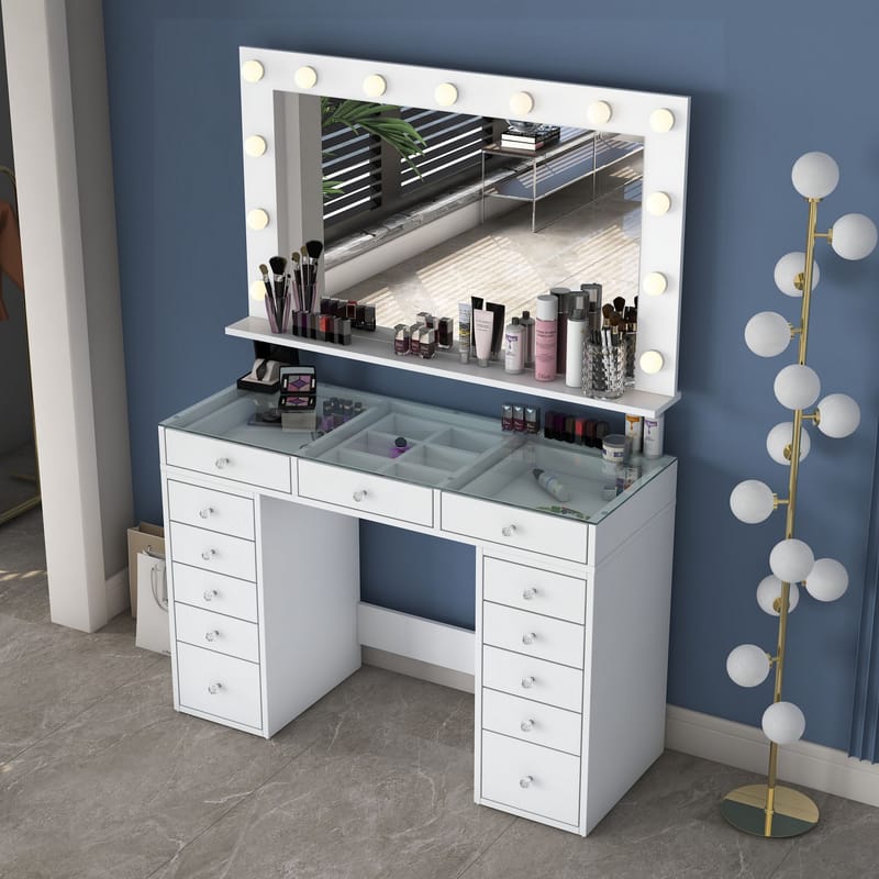 Bralen Sminkbord 120x79,8x44,5 cm - Vit - Möbler - Bord